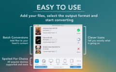 Easy To Use - Add your files, select the output format and start converting