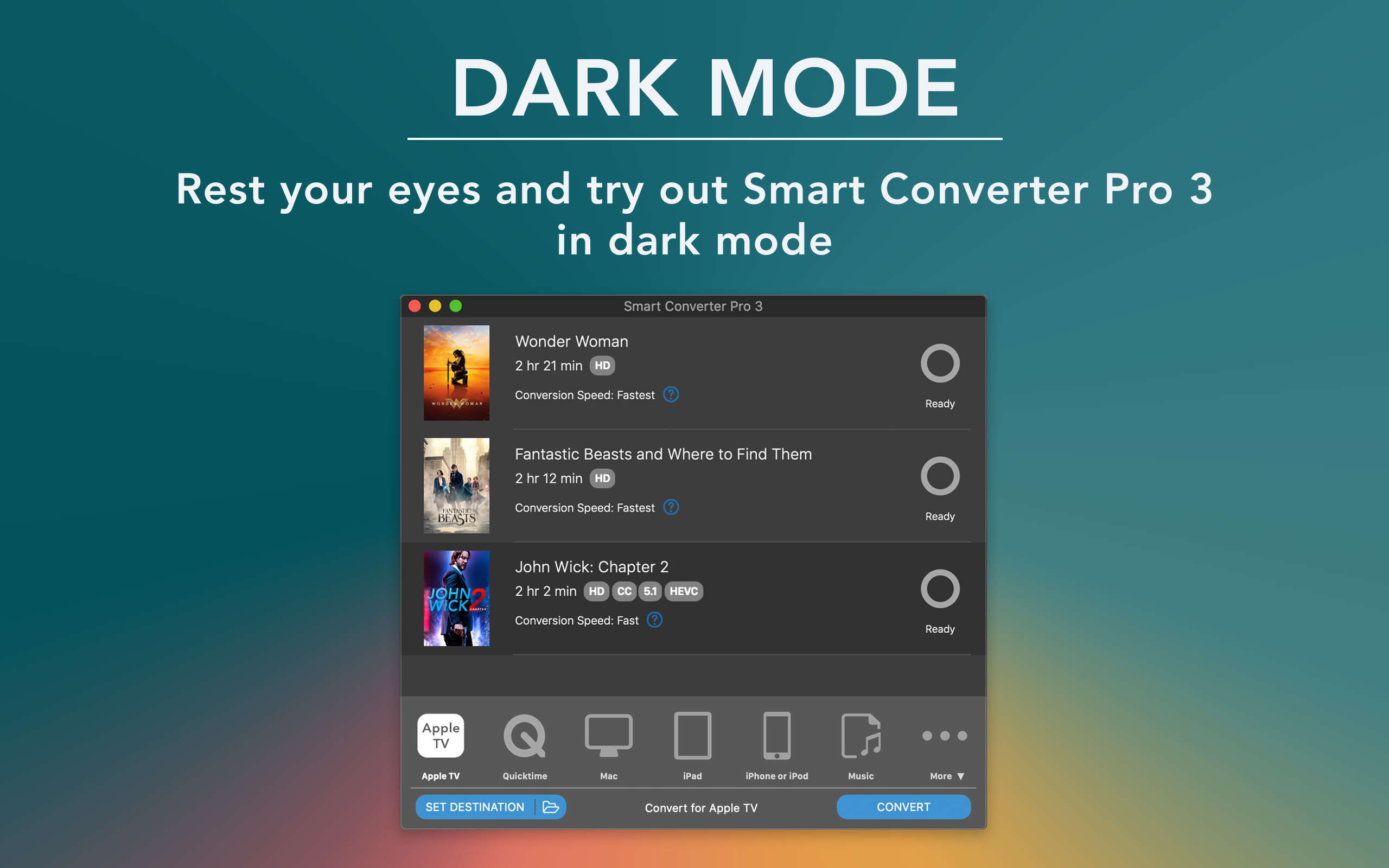 Dark Mode - Rest your eyes and try out Smart Converter Pro 3 in dark mode